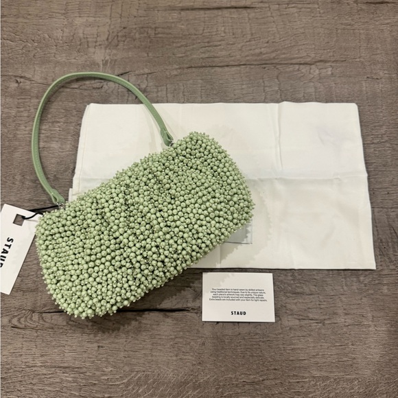 NEW WITH TAGS STAUD BEADED BEAN BAG - MATCHA - Picture 8 of 10